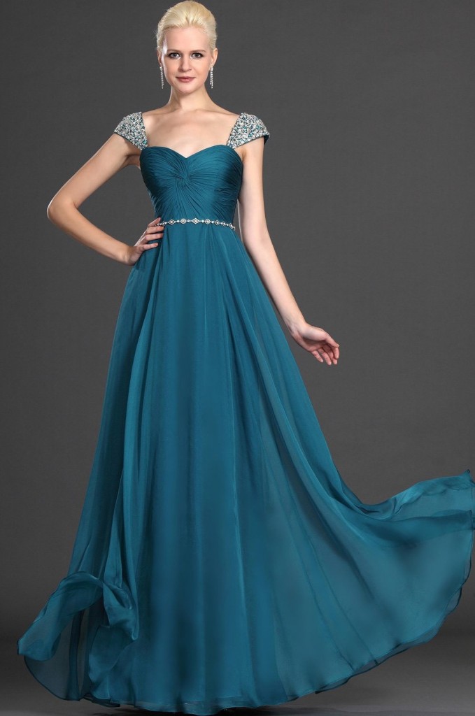 бална синя рокля