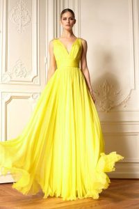 жълта официална рокля