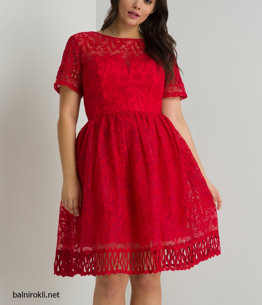 Червена Дантелена официална рокля за Макси дами размери 3XL,4XL,5XL,6XL,7XL