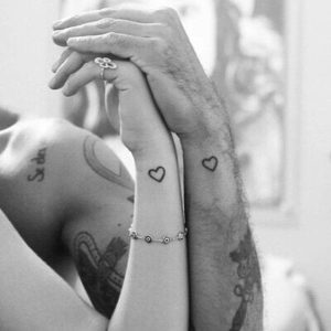 татуировка за влюбени двойки сърце