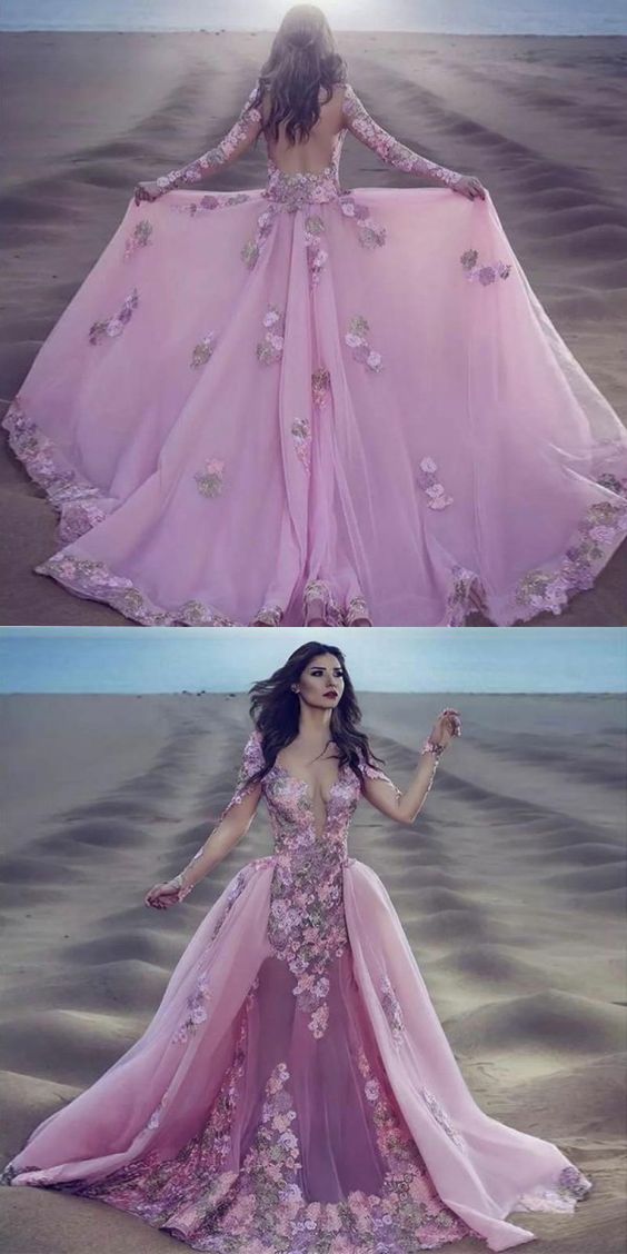 дълга розова бална рокля 