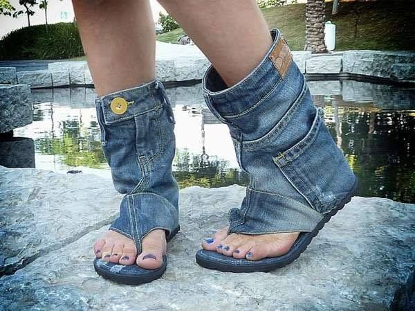 летни дънкови боти сандал