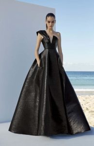 бална луксозна черна дълга рокля
