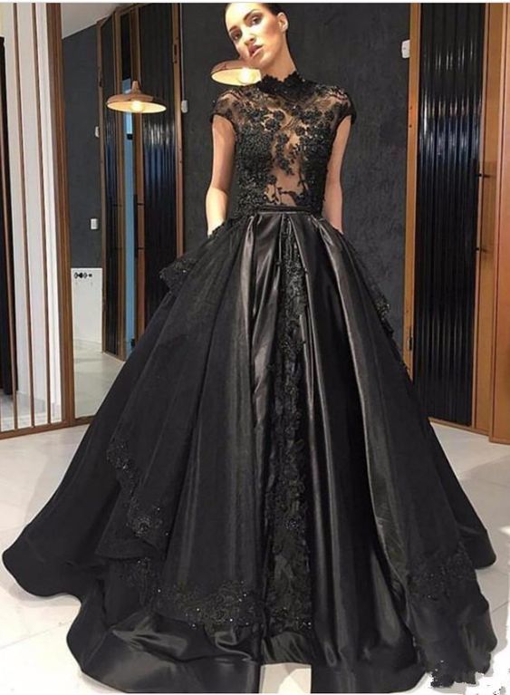 бална луксозна черна дълга рокля