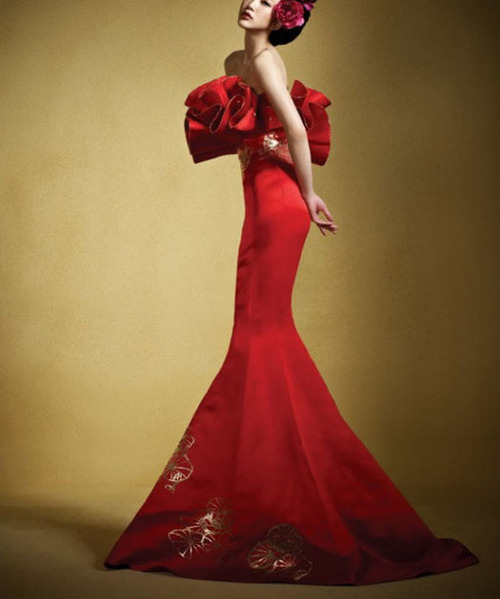 секси червена вечерна рокля